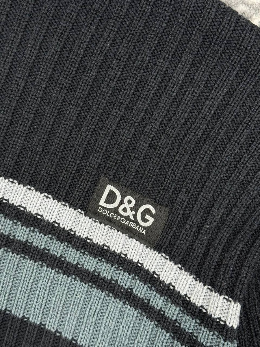 Vintage Dolce Gabbana Turtleneck Knit Ribbed Sweater 90s Y2K Men