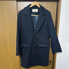 Maison Kitsune Navy Chester Coat L Impact Button Design