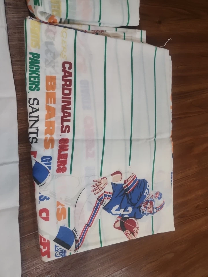  Juego de 3 sábanas gemelas vintage de fútbol americano de la NFL de los años 80 funda de almohada Nestolgia  Foto 4 de 4