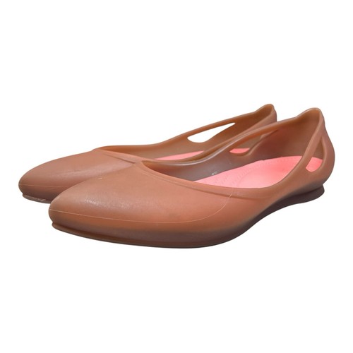 Crocs Flats Womens Size 6 Pink W6 Cutout Translucent Rio Pointed Slip On Shoes - Picture 5 of 11