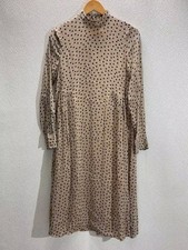 GANNI Short Sleeve Dress, Size 34, Rayon, Beige