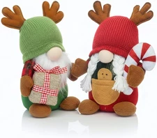2PCS Christmas Gnomes Plush Decorations, Set of 2 – Scandinavian Tomte Elf Gnome