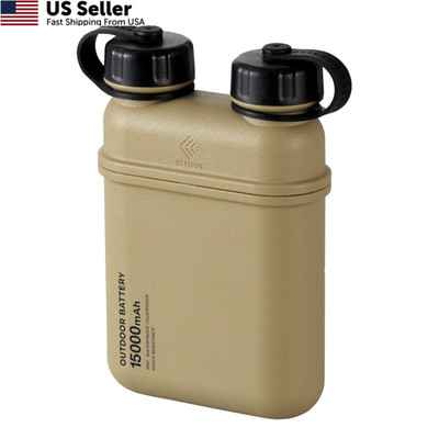 ELECOM NESTOUT Rugged Power Bank, 15000mAh Outdoor Charger, 15000mAh, Beige