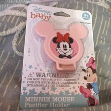 Disney Minnie Mouse Pacifier Holder Pink, One Size, Brand New