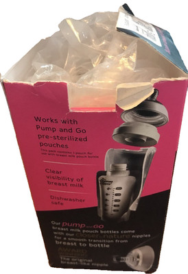 Tommee Tippee Pump and Go Breast Milk Pouch Bottle 0m+ Extra Slow Flow BPA Free