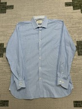 Ted Baker Dress Shirt Mens 16.5 Blue Cotton Button Up