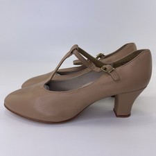 CAPEZIO Women  s 750 Caramel Tan T STRAP CHARACTER SHOES Sz 8.5 M