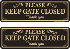 2 Pack Please Keep Gate Closed Sign, 10 Small Signage, sign