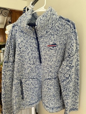 NFL Team Apparel Buffalo Bills NFL Women's XL Blue Sherpa Fleece 1/4 Zip Jacket