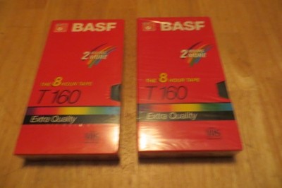 Lot of 2 BASF T160 Extra Quality Blank VHS Tapes (New Factory Sealed)