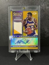 2013-14 Panini Select - Top Selections 3 Color Patch Auto 510 Magic Johnson