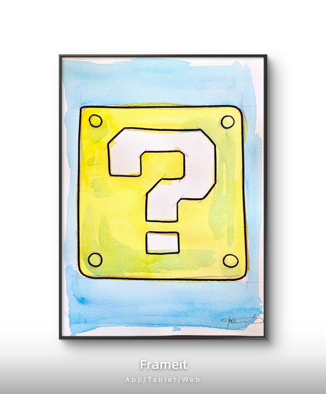 Original Question Block Painting By Alannah Dyer- Acrylic 9x12 in Nintendo Mario