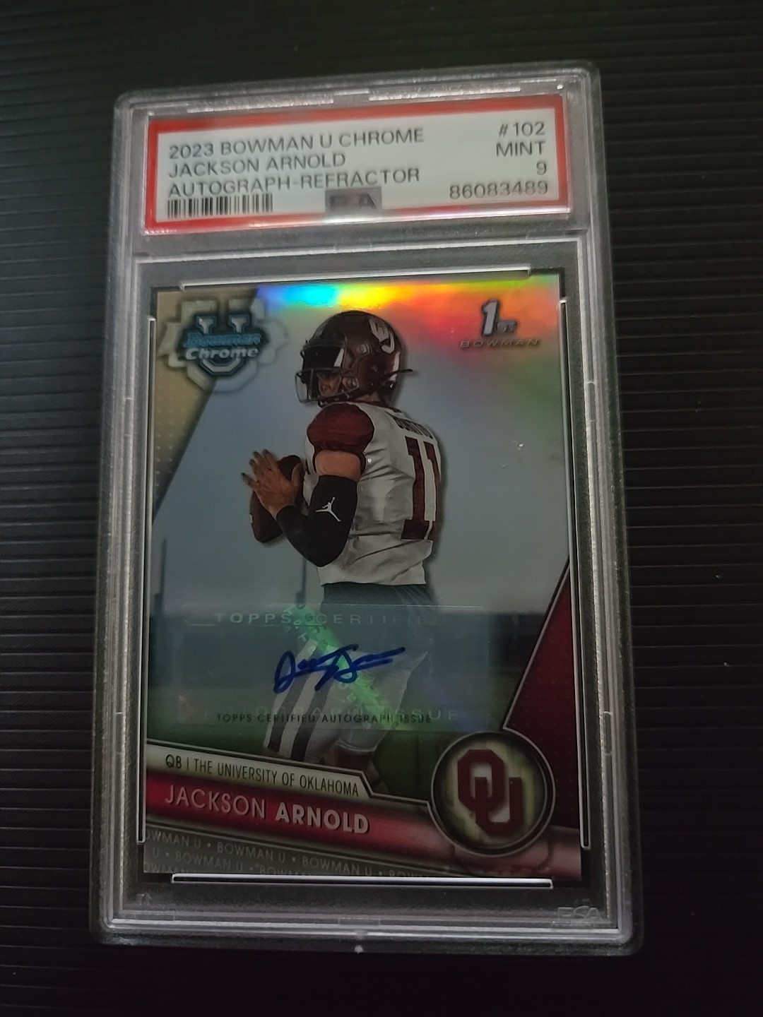JACKSON ARNOLD 2023 BOWMAN U CHROME 1ST REFRACTOR AUTO /499 PSA 9 AUBURN 🔵🟠🐅