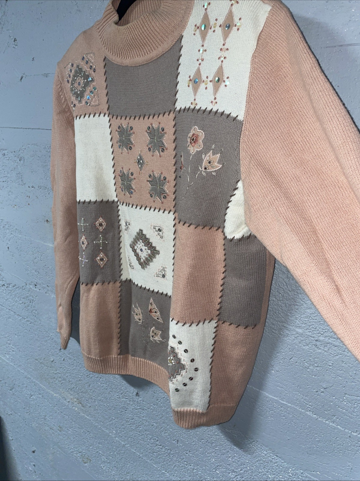 Alfred Dunner L Patchwork Pullover Mock Neck Swea… - image 6