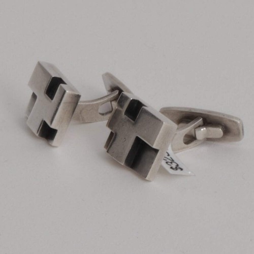Nachlass Max Brammer Manschettenknöpfe Sterlingsilber Geometrisch Modernist - Bild 3 von 6