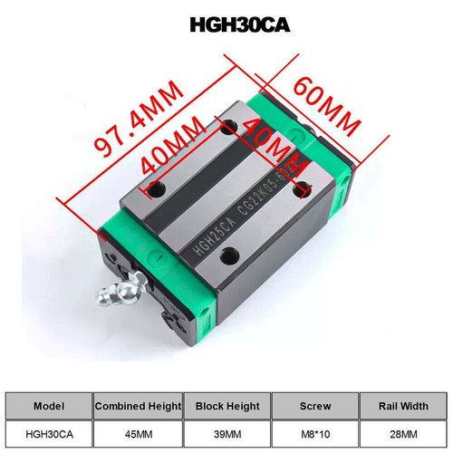 HG Linear Slide Bearing Block HGH/HGW 15CA/15CC/20CA/20CC/25CA/25CC/30CA/30CC - Picture 16 of 17
