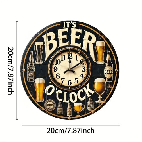 BEER O'CLOCK BAR MAN CAVE PLAQUE BEER SIGN VINTAGE METAL WALL ART SIGN - Picture 6 of 6