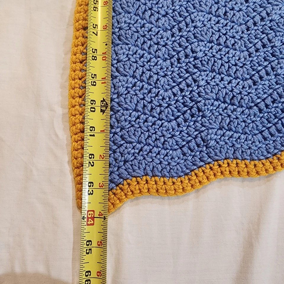 Manta Afgana De Colección Chevron Zig Zag Crochet Lanzamiento Brillante Arco Iris Retro 56x64 Foto 2 de 4