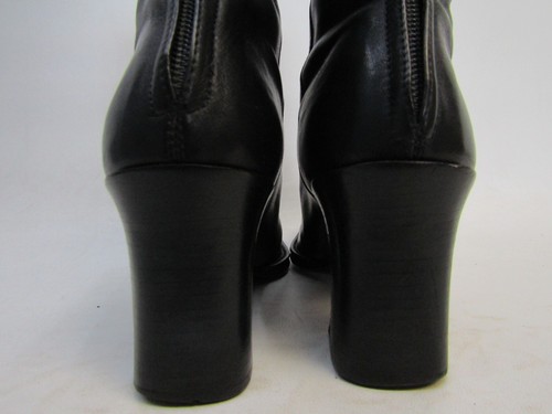 Enzo Angiolini Women Sz 6.5 Black Leather Heeled Zip Ankle Fashion Boots Bootie - Picture 8 of 11