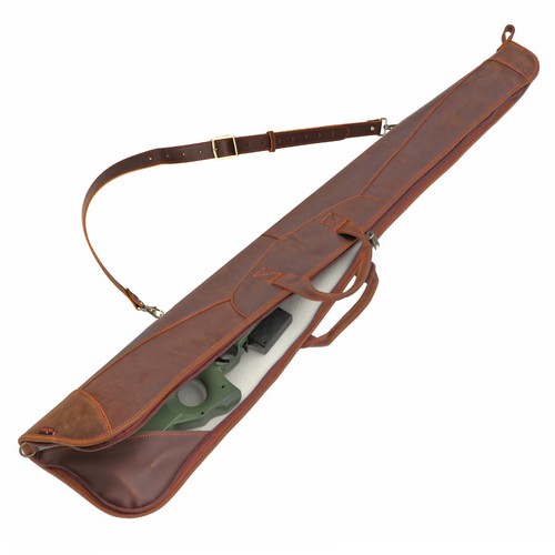 Tourbon Leather Shotgun Case Gun Slip Zippered Cover Bag Soft Padded Hunting NEW - Picture 3 of 22