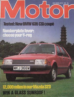 Motor magazine 10 July 1982 featuring BMW 635 CSi road test, Alpine A310