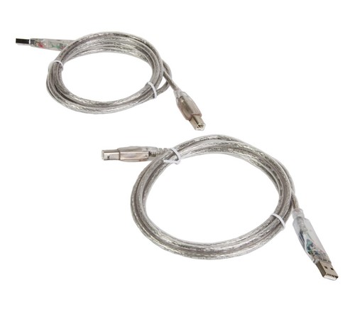 Hama USB-Kabel Leucht-Kabel Set 2x 1,5m USB-Adapter Gaming USB 2.0 A / B Drucker - Bild 3 von 5