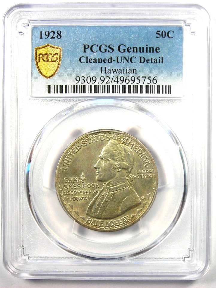 1928 Hawaiian Commemorative Half Dollar 50C Coin PCGS Uncirculated Detail UNC MS - Image 2 of 4