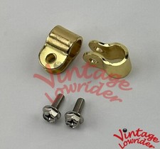 BICYCLE STEEL SISSY BAR BIKE CLAMPS GOLD WITH CHROME BOLTS (SOLD BY PAIR)