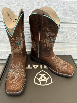 Ariat Bright Eyes II Womens Size 7 B Western Wide Square Toe 10'' Boots 10033983