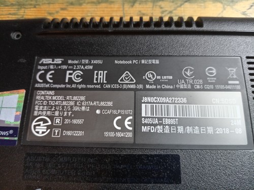 Genuine Asus X405U Lower Bass Plastics + Wi-Fi Antenna and Speakers - Picture 4 of 7