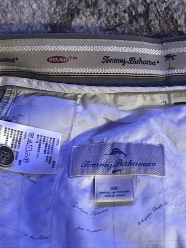 Tommy Bahama Shorts Mens 36 Green Relaxed Casual Pleated Silk Chino - Picture 4 of 4