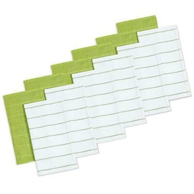 Simpli-Magic 79284 Microfiber Kitchen Towels, Checkered, Lime, 15''x25'', 12 Pack