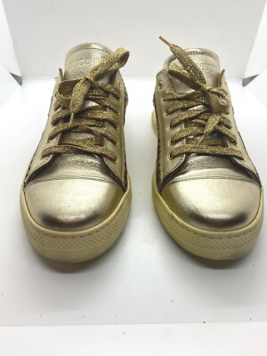 Just Cavalli Womens Gold Metallic Sneakers Sz US 7.5 Preowned