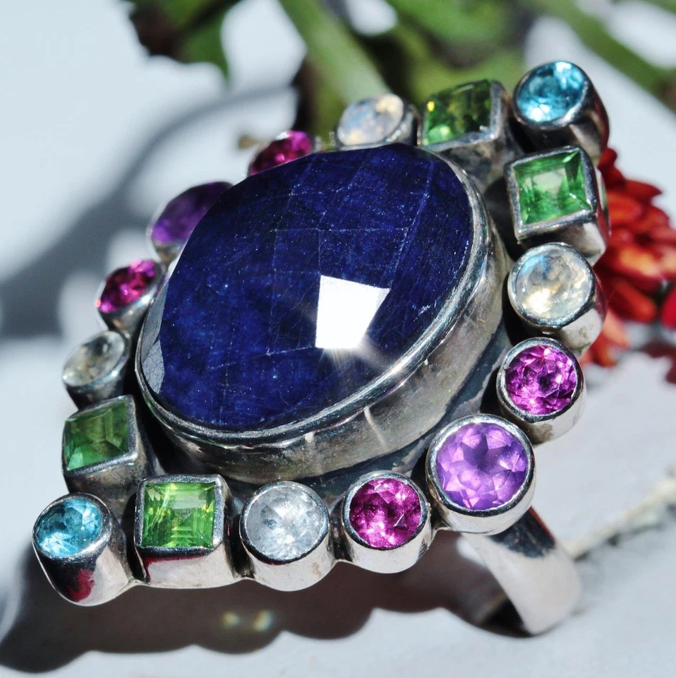 Anillo Nicky Butler plata de ley 925 talla 6 11,70ct lapislázuli multi piedras preciosas 10,7gr Foto 3 de 4