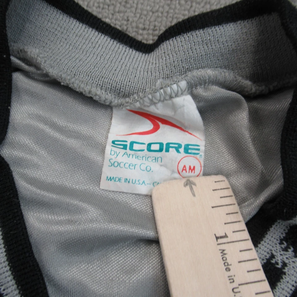 Camiseta de fútbol vintage de los 90 para hombre gris medio negra satinada brillante fútbol Chautauqua Foto 2 de 4