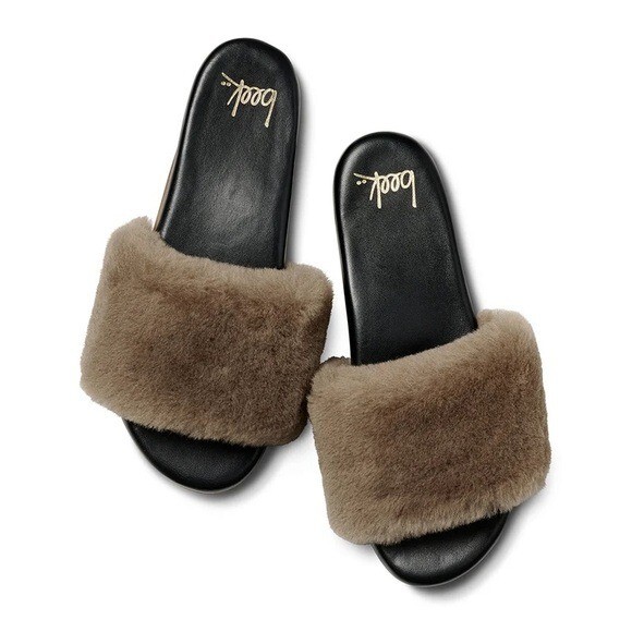 PANTOFOLA D’ORO Beek Baza sandalo slide shearling BRONZO NERO 7