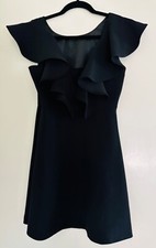 BCBGeneration Ruffle-Back Cocktail Dress, Black, Size 2