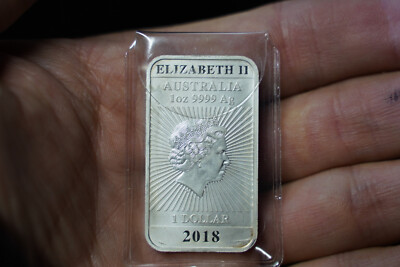 2018 Australia Dragon 1 Troy oz .9999 fine silver art bar