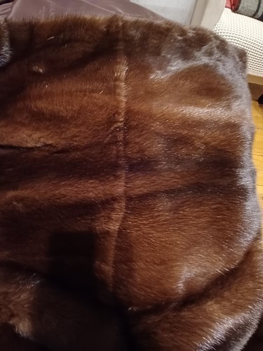 Womens Mink Coat By Manzary Deep Brown Size 1X - Picture 5 of 6