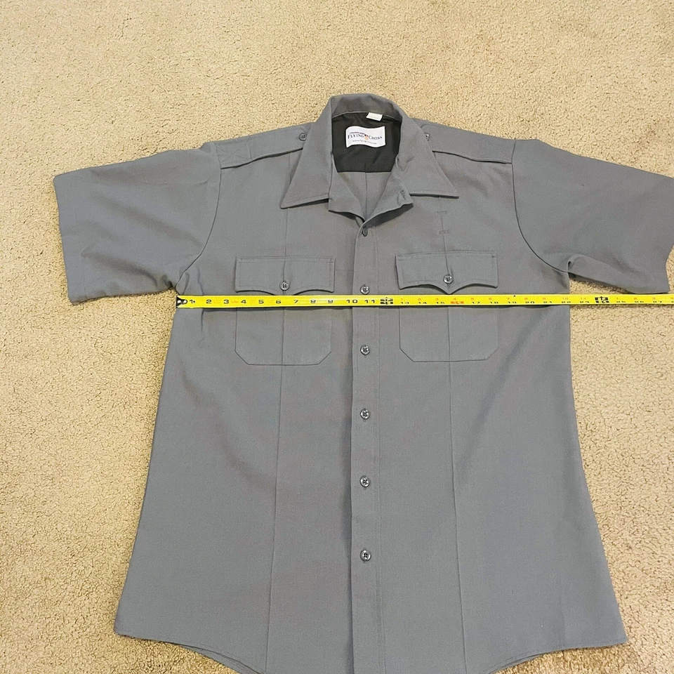 Men's ~FLYING CROSS 96R6691 Short Sleeve Gray Police Shirt~ Size Large Pre Owned - Image 3 of 4