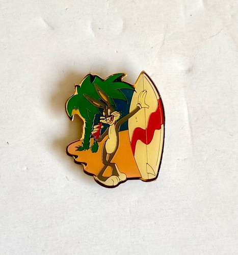Vintage 1989 Bugs Bunny Surfer Surf Metal Magnet Warner Bros Surfing Surfboard