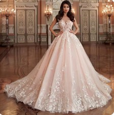 Romantic Scoop Neck Backless A-Line Wedding Dresses Glamorous Flowers Appliques