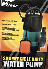 SUBMERSIBLE CLEAN DIRTY WATER PUMP CELLAR BASEMENTS LEAKS FLOODING HOUSE FLOOD