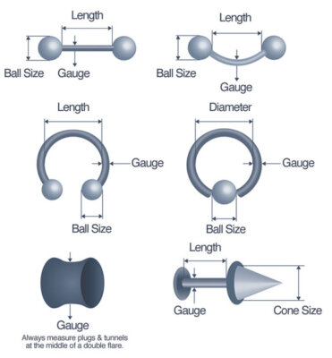 Lip Ring Triple Helix Gem Stud Labret Bar - 18g/16g, Internally Threaded, 6mm/8mm Length Clear Labret Studs - Foto 8