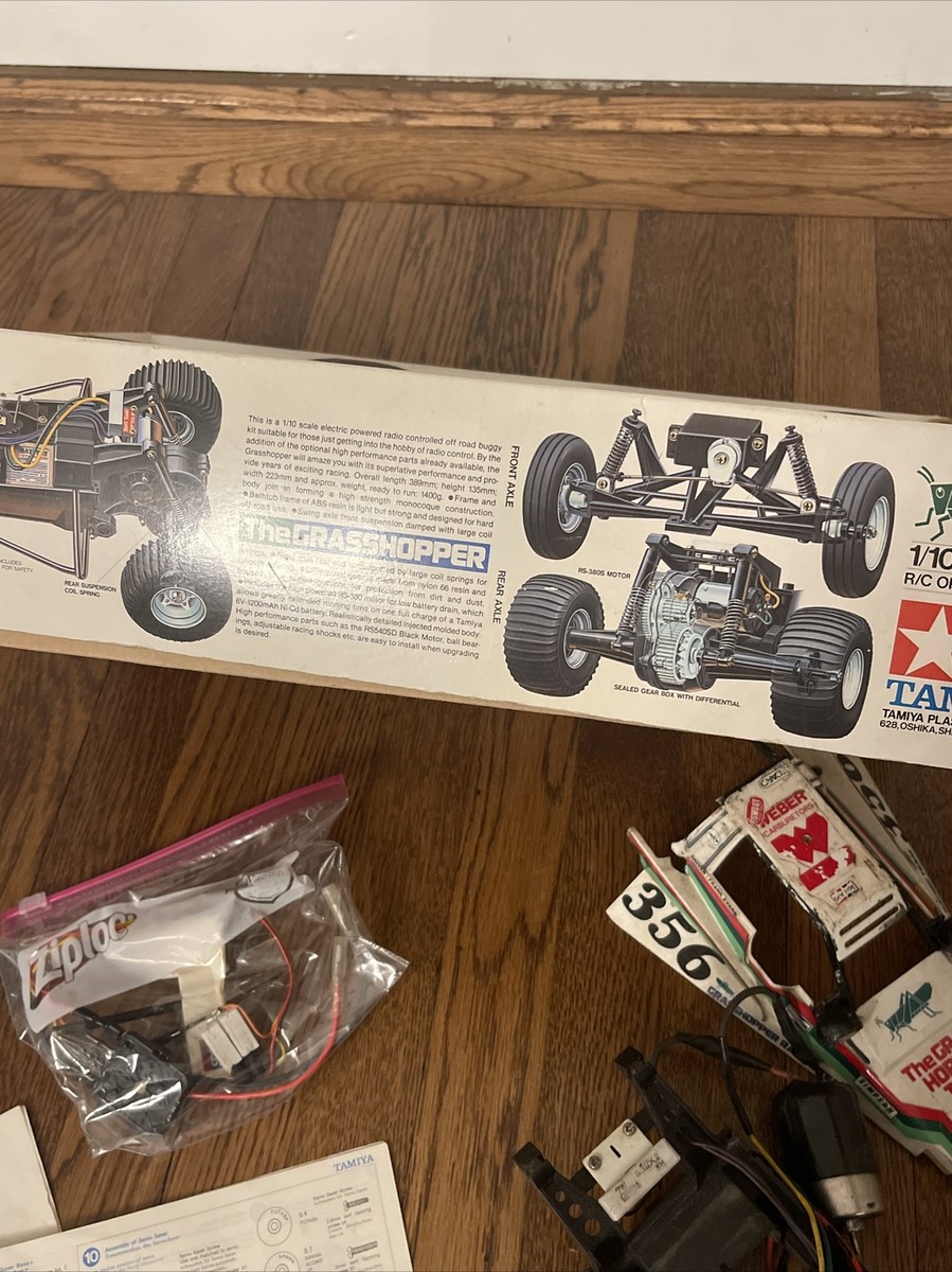 VINTAGE TAMIYA HORNET GRASSHOPPER RC CAR FOR PARTS W/ ORIGINAL BOX