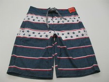 new MOSSIMO Men's Size 28 Swimwear Draw Strings Stars Print Blue Shorts