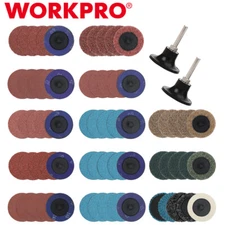 WORKPRO 101PC Sanding Disc Set w/1/4" Holder 2" Discs Surface Conditioning Discs