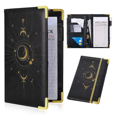 Server Book for Waitress Book Organizer Leather Waiter Book with Zipper Pocket f