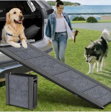 Dog Ramp for Car, 63" Long & 17" Wide Folding Portable Pet Stair Ramp