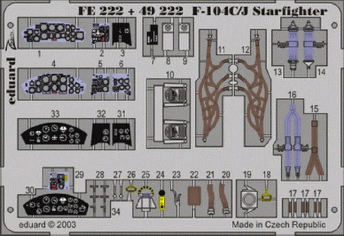 eduard FE222 1/48 F-104C/J Starfighter for Hasegawa